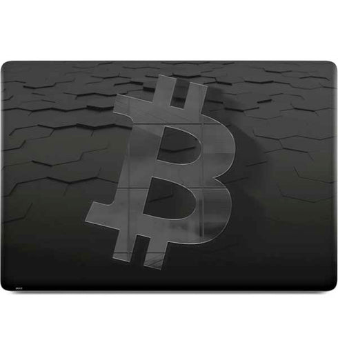 Bitcoin Textured Logo MacBook Skins