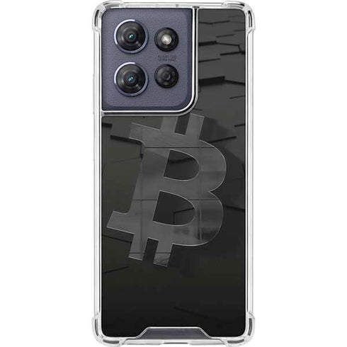Bitcoin Textured Logo Moto G 5G (2025) Clear Case