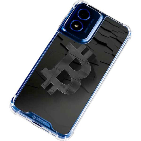 Bitcoin Textured Logo Moto G Play 4G (2024) Clear Case
