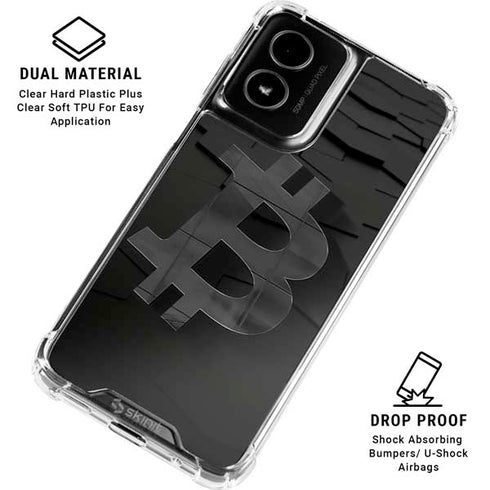 Bitcoin Textured Logo Moto G Power 5G (2024) Clear Case