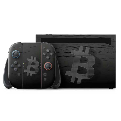 Bitcoin Textured Logo Nintendo Skins