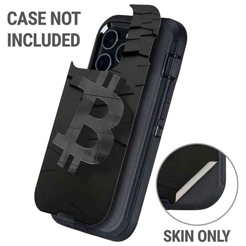 Bitcoin Textured Logo Otterbox Defender iPhone Skin