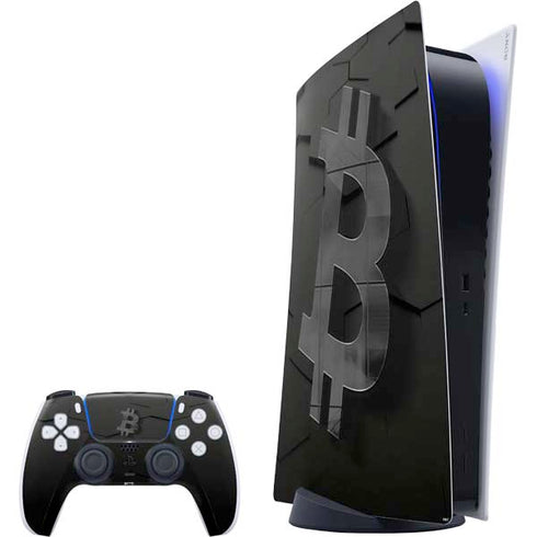 Bitcoin Textured Logo PlayStation PS5 Skins