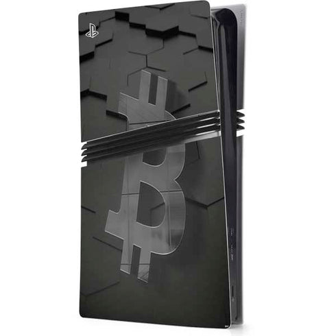 Bitcoin Textured Logo PS5 Pro Console Skin