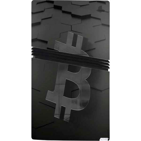 Bitcoin Textured Logo PS5 Pro Console Skin