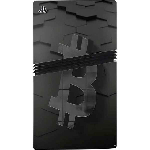 Bitcoin Textured Logo PS5 Pro Disk Bundle Skin