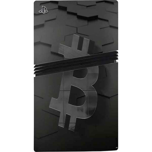 Bitcoin Textured Logo PS5 Pro Disk Console Skin