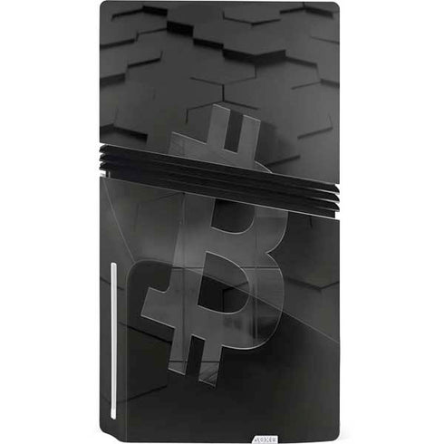 Bitcoin Textured Logo PS5 Pro Disk Console Skin