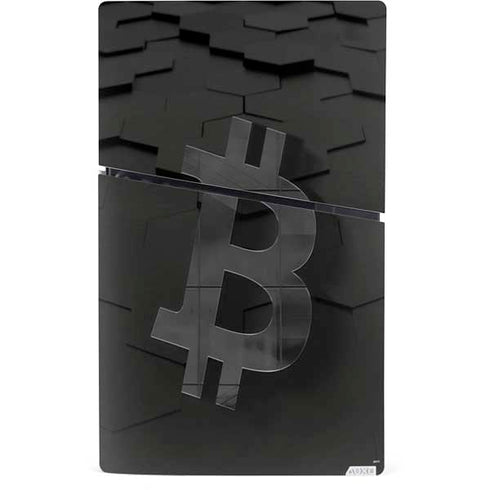 Bitcoin Textured Logo PS5 Slim Digital Edition Console Skin