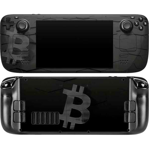 Bitcoin Textured Logo Steam Deck Handheld Gaming Computer Skin
