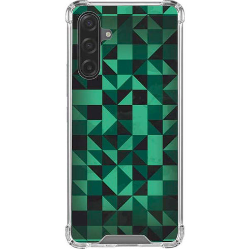Black & Green Galaxy A17 Clear Case