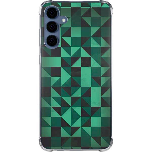 Black & Green Galaxy A35 5G Clear Case