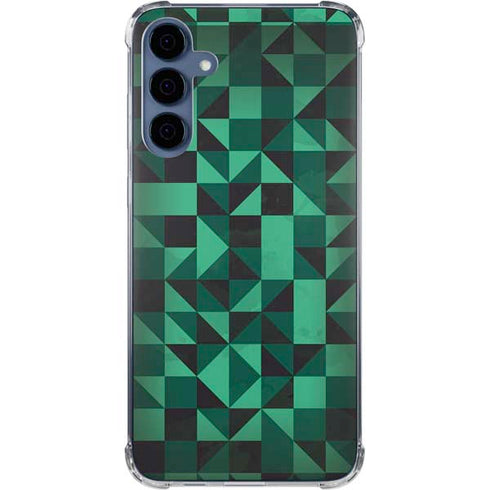 Black & Green Galaxy A55 5G Clear Case