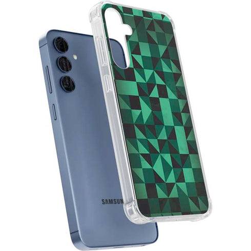 Black & Green Galaxy A55 5G Clear Case