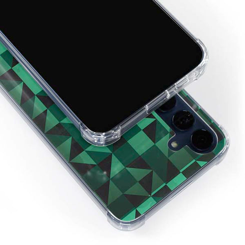 Black & Green Galaxy A55 5G Clear Case