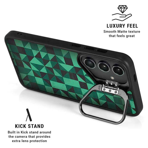 Black & Green Galaxy S24 Kickstand Case