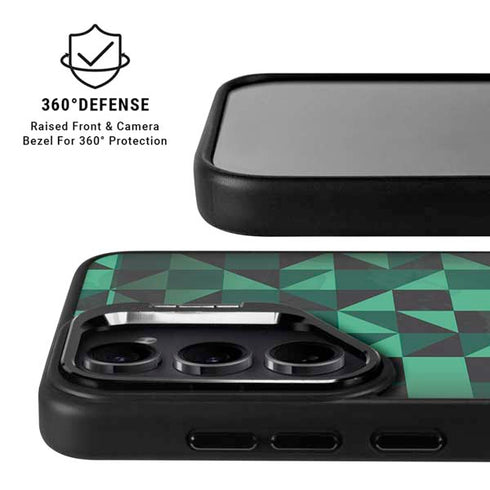 Black & Green Galaxy S24 Plus Kickstand Case