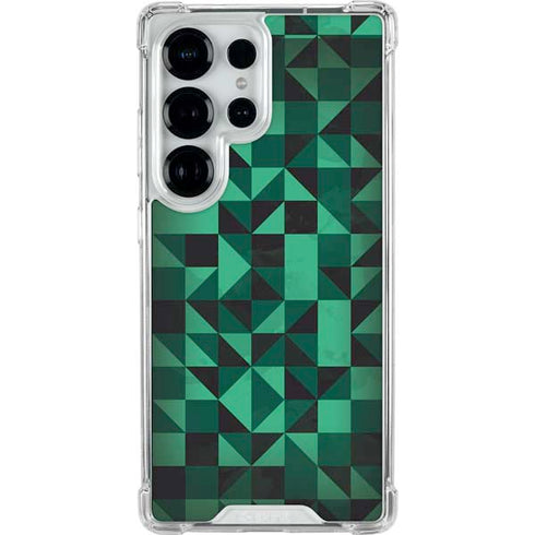 Black & Green Galaxy S25 Ultra Clear Case
