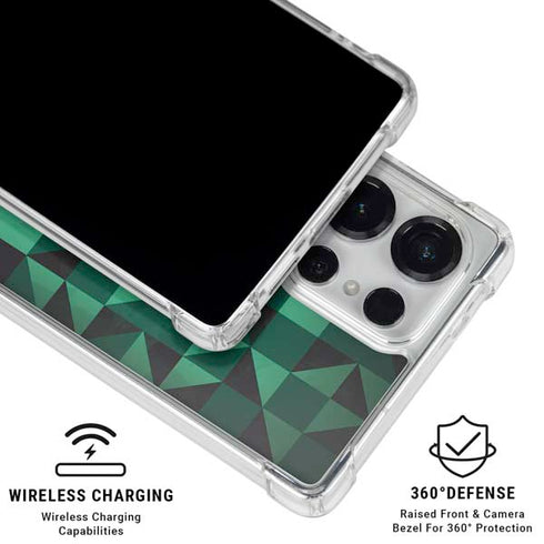 Black & Green Galaxy S25 Ultra Clear Case