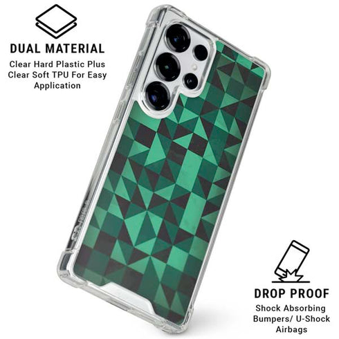 Black & Green Galaxy S25 Ultra Clear Case