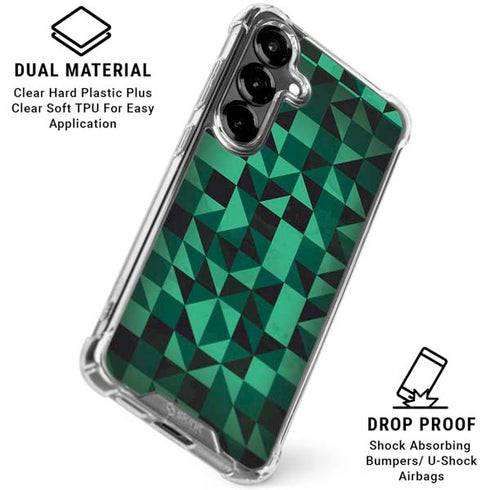 Black & Green Galaxy S26 Clear Case