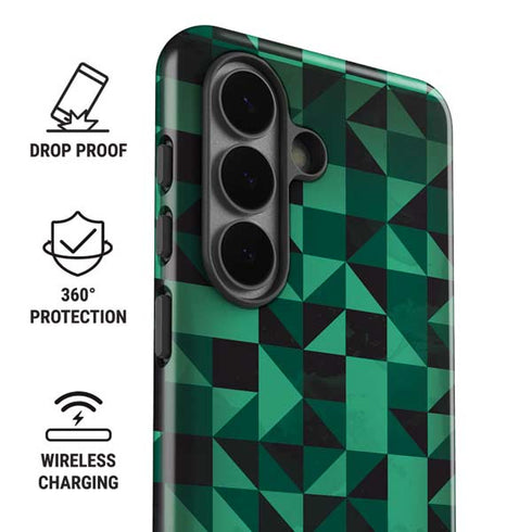 Black & Green Galaxy S26 Impact Case