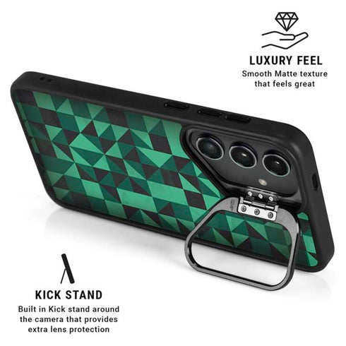 Black & Green Galaxy S26 Kickstand Case