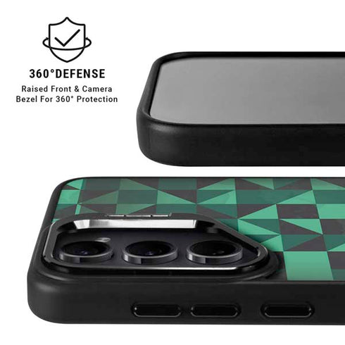 Black & Green Galaxy S26 Kickstand Case