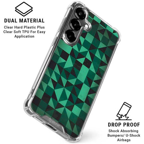 Black & Green Galaxy S26 Plus Clear Case