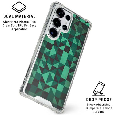 Black & Green Galaxy S26 Ultra Clear Case