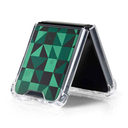 Black & Green Galaxy Z Flip5 5G Clear Case
