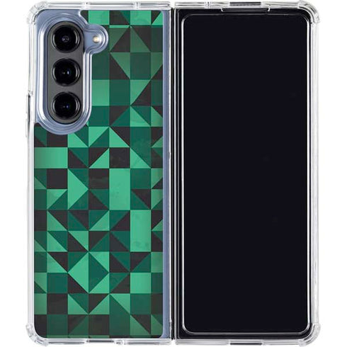 Black & Green Galaxy Z Fold5 5G Clear Case
