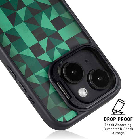 Black & Green iPhone 13 Kickstand Case