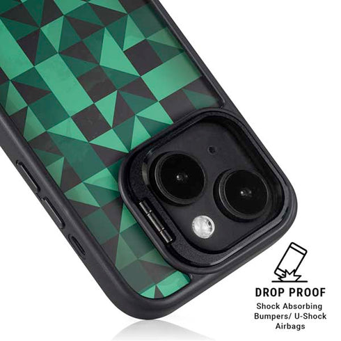 Black & Green iPhone 14 Kickstand Case