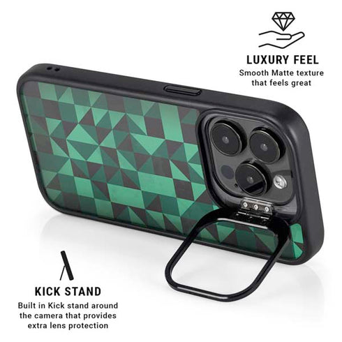 Black & Green iPhone 14 Pro Max Kickstand Case