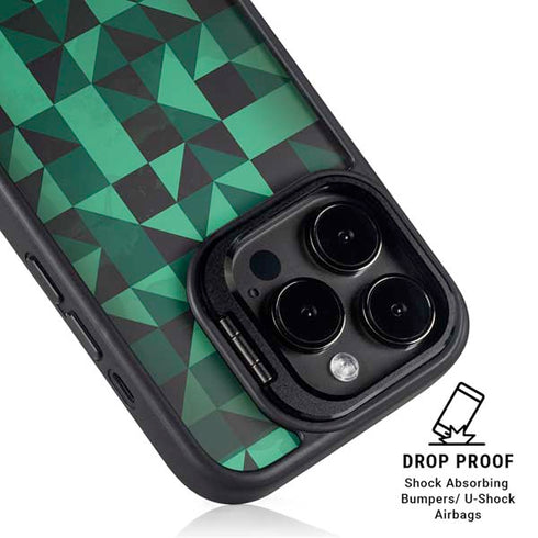 Black & Green iPhone 14 Pro Max Kickstand Case