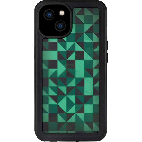 Black & Green iPhone 15 Plus Waterproof Case