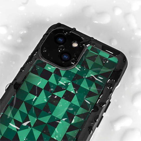 Black & Green iPhone 15 Plus Waterproof Case