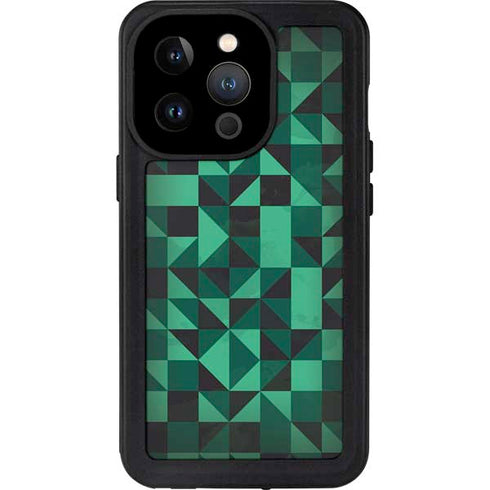 Black & Green iPhone 15 Pro Waterproof Case