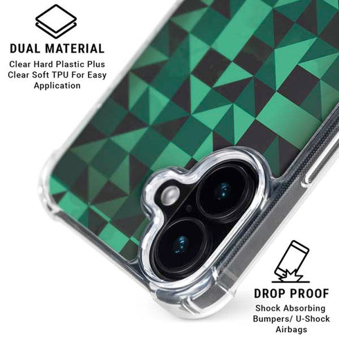 Black & Green iPhone 16 Clear Case