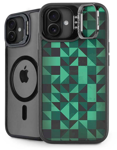 Black & Green iPhone 16 Kickstand Case