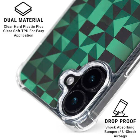 Black & Green iPhone 16 Plus Clear Case