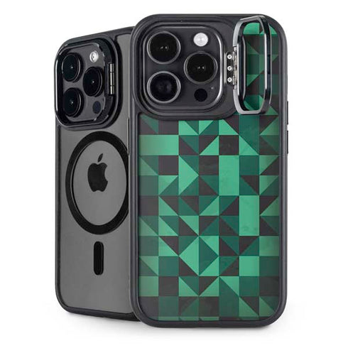 Black & Green iPhone 16 Pro Kickstand Case