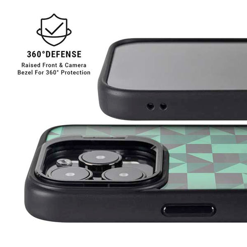 Black & Green iPhone 16 Pro Kickstand Case