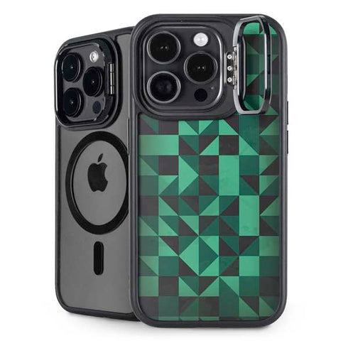 Black & Green iPhone 16 Pro Max Kickstand Case
