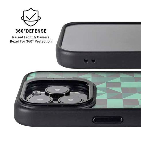 Black & Green iPhone 16 Pro Max Kickstand Case