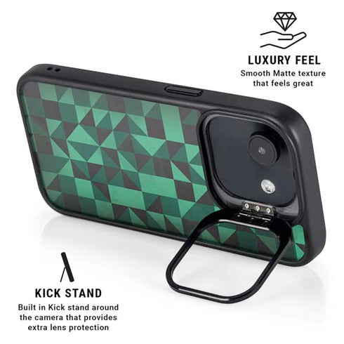Black & Green iPhone 16e Kickstand Case