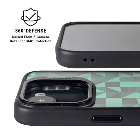 Black & Green iPhone 16e Kickstand Case