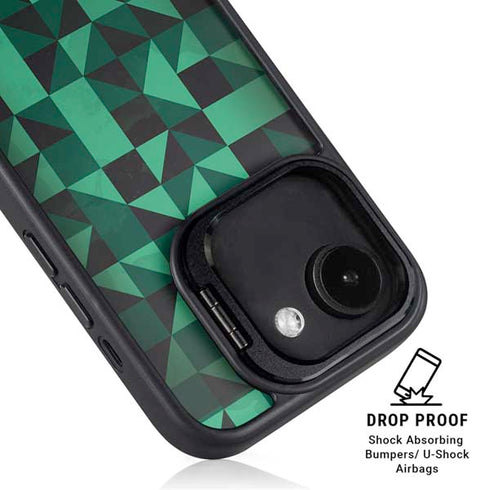 Black & Green iPhone 16e Kickstand Case
