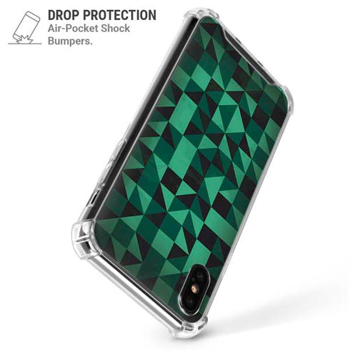 Black & Green iPhone X/XS Clear Case